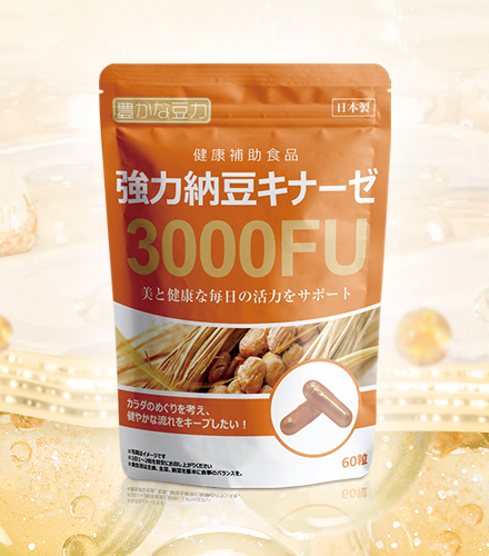 豊かな豆力 強力納豆キナーゼ 15000FU 酵素 なっとう サプリ - その他